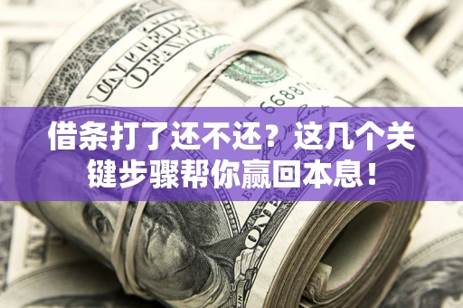 济南借条打了还不还？这几个关键步骤帮你赢回本息！