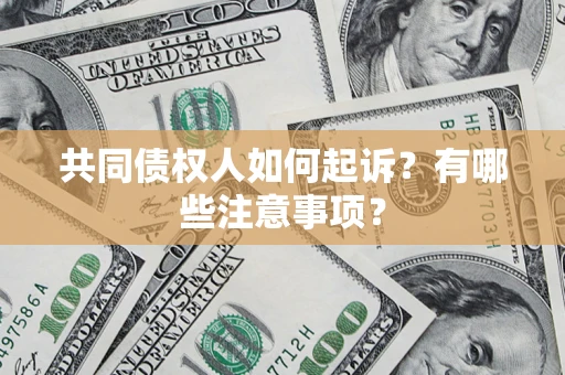 济南共同债权人如何起诉？有哪些注意事项？